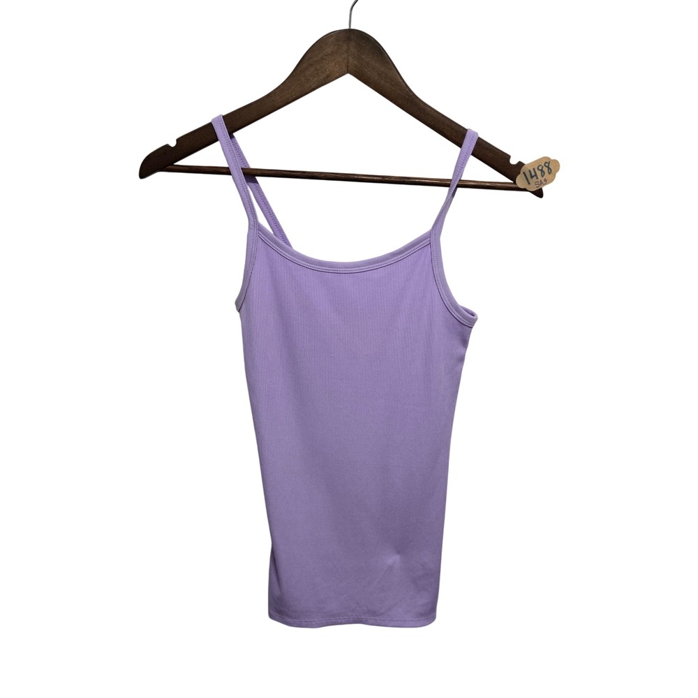 No Boundaries Lavender Purple Ribbed Cami Spaghetti Strap Tank Top Small 3-5